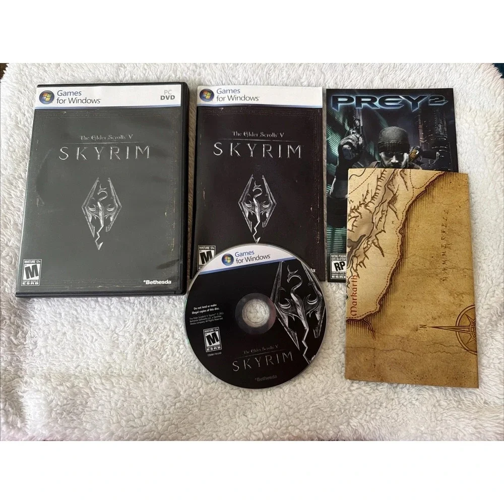 Skyrim The Elder Scrolls V 2011 PC DVD ROM Games for Windows CIB Complete Map
